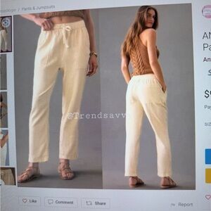 Pilcro from Anthropology Cream Cropped Ankle Pants